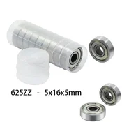Start3Dprint Ležaji 625ZZ z zaščito, set 10 kosov 5x16x5mm, visoka natančnost, kromirano jeklo