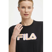 Pamucna majica Fila Londrina za žene, boja: crna, FAW0765