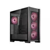 ASUS kućište TUF GAMING CASE (GT302) TG, Mid Tower, 4x 140mm ARGB ventilator, crna