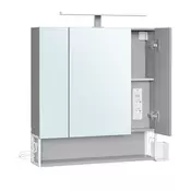 Songmics Kopalniška omarica z ogledalom 165x70x75 cm bela