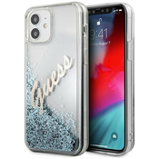 Guess GUHCP12SGLVSBL iPhone 12 mini 5,4 blue hardcase Glitter Vintage Script (GUHCP12SGLVSBL)