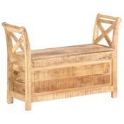 vidaXL Klop za hodnik 103x33x72 cm trden mangov les
