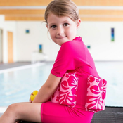 KONFIDENCE Plavalna obleka za učenje plavanja, Pink Hibiscus, za 2-3 leta