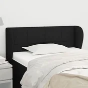 Vidaxl vidaXL Vzglavnik s krilci, črne barve, 93x23x78/88 cm, blago