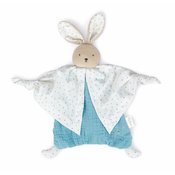 Zeko od tekstila plavi Organic Cotton Doudou Rabbit Blue Kaloo za maženje u krevetiću 20 cm u poklon kutiji od 0 mjes