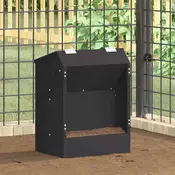 Vidaxl Hranilnica za zajce Črna 64.5 x 25.5 x 45.5 cm