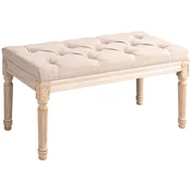 HOMCOM HOMCOM klop za posteljo poliester, gumijev les 80D x 40Š x 43V cm bež, (5000242632)