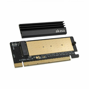 Akasa M.2 PCIe Adapter mit Kühler - schwarz AK-PCCM2P-05