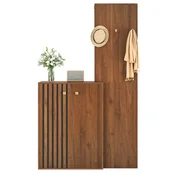 SONNENH omara za čevlje, MDF, oreh, 115 x 38.5 x 191.5 cm, prostor za shranjevanje, za predsobo in oblačila