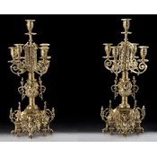 Casa Padrino luxury baroque candle holder set gold A� 23 x H. 50 cm - Handmade baroque style bronze candlesticks - Baroque decorative accessories - Baroque interior - Noble & Magnificent
