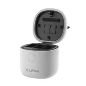 TELESIN 3-slot Waterproof Box polnilnik za GoPro Hero 9/10/11/12, siva