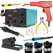 shumee Yihua 852D+ plastični spenjalnik + 200 sponk, rezalnik, klešče + registratorji