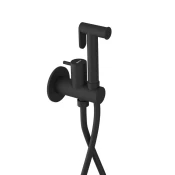 ULTRAMIX skrita mešalna baterija za bidet s tušem Stop, okrogla, črna mat - Črna mat barva - Sapho - ULTRAMIX - 72 - Medeninasti - Vzvod - Lepilo - Drugo - Krožni - 122 - 14