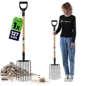KADAX Zatrepne vile za kamenje in drobljenec, 9 zob, kovinske, 129 cm