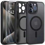 OVITEK MAGSAFE MAT ČRN ZA APPLE IPHONE 16 PRO + 2x STEKLO