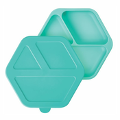 Tiny Twinkle Silicone Plate deljeni krožnik s pokrovčkom Mint 1 kos