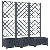 Vidaxl Cvetlično korito z oporno mrežo modro sivo 120x40x121,5 cm PP