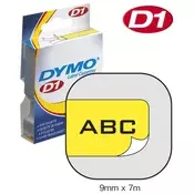 Dymo 40918 (S0720730) 9mm x 7m črn / rumen, etikete