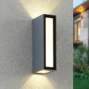 Prios Loriava LED zunanja stenska svetilka v temno sivi barvi - Sodobni - temno siva - Kovina