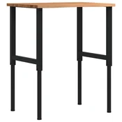 vidaXL Delovna miza svetlo rjava 80x60x(71,5-98) cm trdna hrastovina