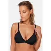 Trendyol Black Polyamide Rope Strap Triangle Capless Bralette Knitted Bra