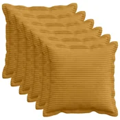 vidaXL Prevleka za blazino 6 kos HOUTEN Rumena 35 x 35 cm korduroy