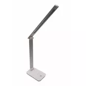 LED Desk Lamp Silver 6,5W (Direct emitting LED lights/Elegant Aluminium/Foldable design)