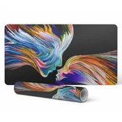 shumee Elegantna dekorativna podloga za pisalno mizo Barvni obrazi v gibanju 100x50 cm