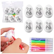 slomart LEAN TOYS Komplet 6 velikonočnih jajc za barvanje (Zajec)