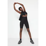Trendyol Black Gathering Knitted Sports Biker/Cycler/Short Tights