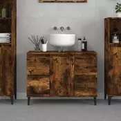 Vidaxl vidaXL Omarica za umivalnik dimljen hrast 80x33x60 cm