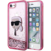 Karl Lagerfeld Etui Karl Lagerfeld Glitter Karls Head za iPhone 7/8/SE 2020/SE 2022 - roza