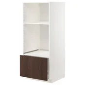 METOD/MAXIMERA Visoka omara za vgrad gspd aparate, bela/Sinarp rjava, 60x60x140 cm