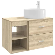 Vidaxl Komplet pohištva za kopalnico 2 pcs Sonoma hrast Inženirski les