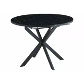Miza Detroit 115 (Črni marmor) Črna, Črni marmor, 75cm, Podaljšanje, MDF plošča, Kovina