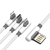 Proda Sparta kotni kabel 3v1 5A 1m bel PD-B11th