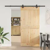 vidaXL Drsna vrata NARVIK Naravna in črna 100 x 210 cm (213,5 cm)
