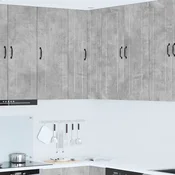 vidaXL Stenska kuhinjska omarica Betonsko siva 57 x 57 x 100 cm