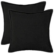 vidaXL Prevleka za blazino 2 pcs HOUTEN Črna 60 x 60 cm Bouclé