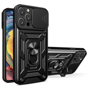 Robusten ovitek CamShield Pro z vgrajenim magnetnim držalom in zaščito zadnjih kamer za iPhone 14 Pro Max - army black
