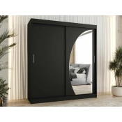 Garderobna omara Hartford 506 (Črna) Črna, 200x180x62cm, Vrata omare: Drsna