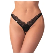Obsessive - prosojne, čipkaste tangice (črne) - L/XL