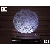 Black Cut 3D Lampa Astecki kalendar Bela