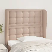 vidaXL Vzglavje z ušesi kapučino 83x23x118/128 cm umetno usnje