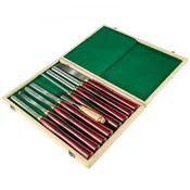 VEVOR Komplet lesenih dlet 8 kosov 17 cm in 23 cm rdeče