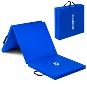 THUNDER Gimnastična zložljiva podloga za vadbo vzmetnica – trda, nedrseča, 180x60x4 cm THUNDER MG-01-BLUE, (5000093443)