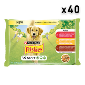 Friskies Vlažna hrana za odrasle pse, Govedina, piletina i jagnjetina, Žele, 40x100g