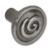 Pohištveni gumb Ian Smith, o 30 mm, globina 29 mm, cinkova litina,starano srebro