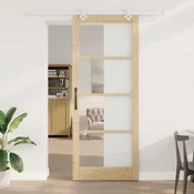 vidaXL drsna vrata s kompletom strojne opreme 93x232 cm trda bor