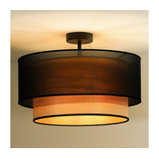 Duolla - Plafonski luster WOOD BOHO 1xE27/15W/230V, precnik 45 cm, crna/bež